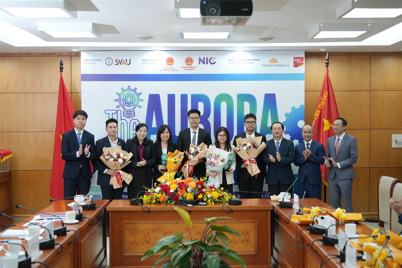 AURORA 2025 winners group photo with organisers